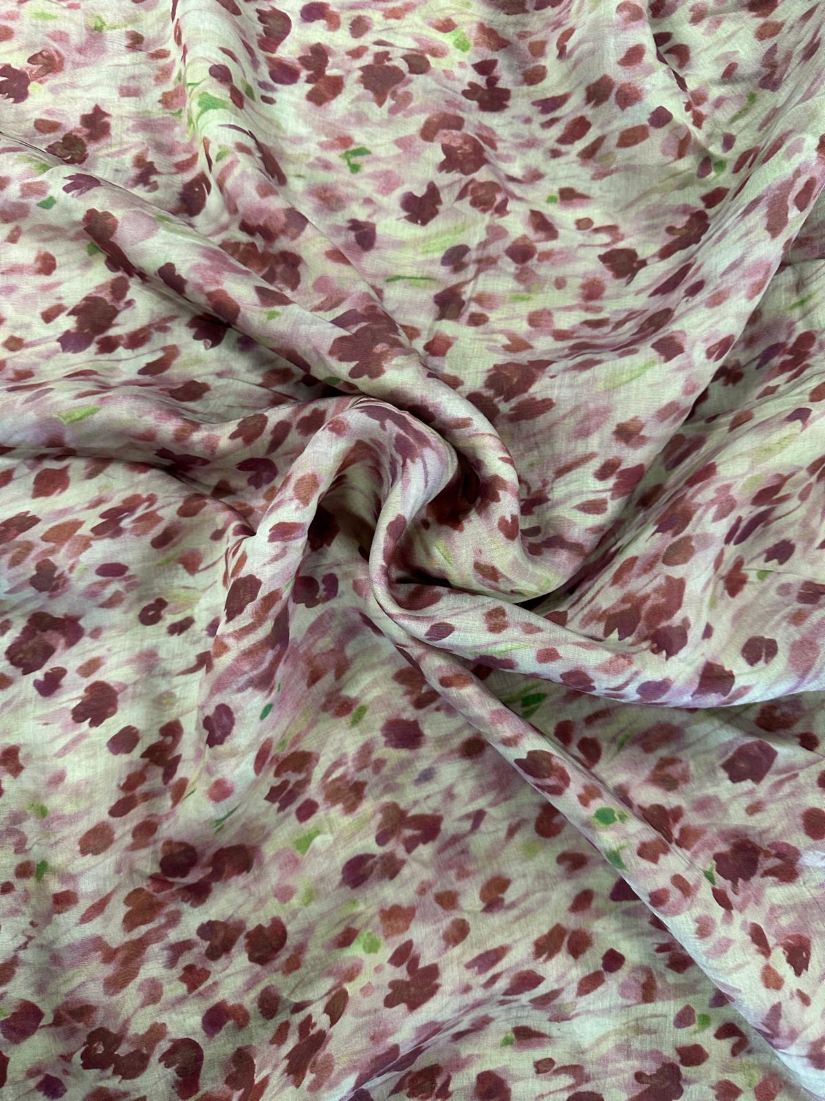 lyocell voile met print oudroze